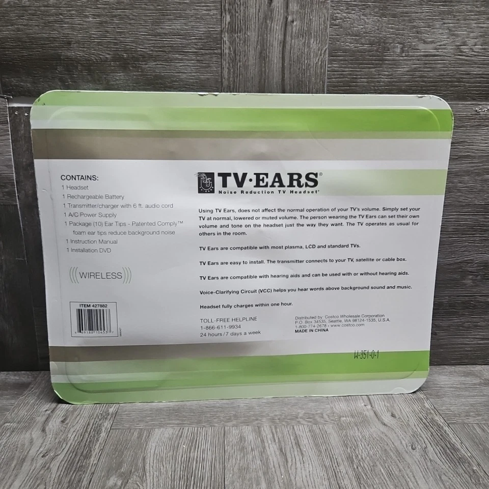 TV Ears Noise Reduction TV Headset Wireless Rechargeable Battery - Image 2 of 2