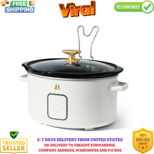 4Qt Slow Cooker with Touch-Activated Display, White Icing by Drew Barrymore