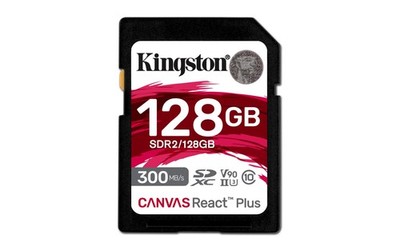 Kingston Canvas React Plus 128GB SD Card | SDXC UHS-II | 300R/260W U3 V90 | F...