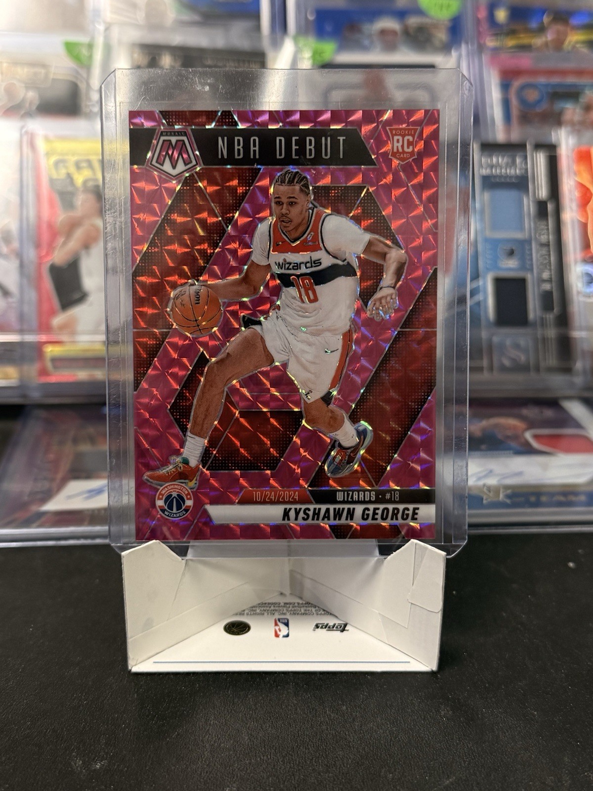 2024-25 Mosaic Kyshawn George RC Pink Rookie NBA Debut /175 Wizards