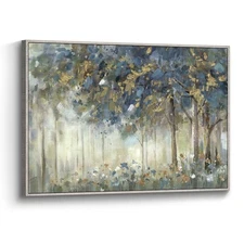 Tree Framed Wall Art Canvas: Landscape Painting Nature Picture Hand Painted F...