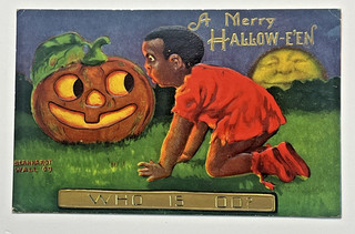 1909 Halloween Postcard Bernard Wall Full Moon & Jack O Lantern Child Amused