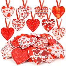 27 Pieces Valentines Day Felt Heart Hanging Ornaments Valentine's Day Decorat...