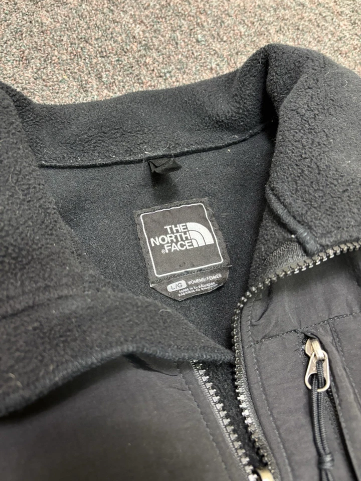 Chaqueta polar The Northface para mujer extra grande negra sólida utilitaria cremallera completa Foto 3 de 4