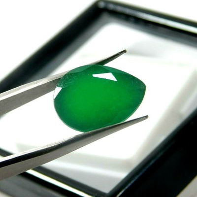 CERTIFIED Green Colombian Emerald 9 Ct Natural Loose Gemstone Rare Pear Shape
