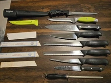 Lot Of 9 Vituer + Unbranded Kitchen Knife Set, 8” Chef, 5” Utility 