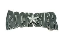 Rock Star Music Black Enamel Metal Belt Buckle