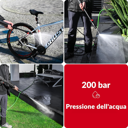 Jukon Idropulitrice Alta Pressione, 1600 W, Pressione Max. 200 Bar, Portata 480 - Foto 6 di 12