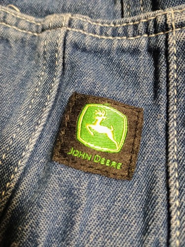 John Deere Boy/Girl Denim Overalls Size 5, Adjustable Straps - Picture 3 of 7