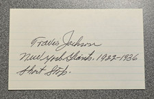 TRAVIS JACKSON GIANTS HOF SIGNED AUTOGRAPHED INDEX CARD - FREE SHIPPING
