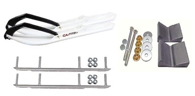 C&A Pro White BX Snowmobile Skis w/ 9'' Shaper Bars Complete Kit Polaris Pro