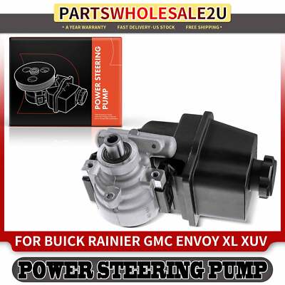 Power Steering Pump w/ Reservoir for Chevy Trailblazer GMC Envoy Oldsmobile Saab