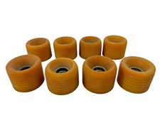 Vintage Roller Skate Skating Wheels Orange Ribbed Speed Derby