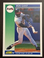 1992 Score #25 Ron Gant Atlanta Braves