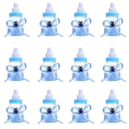 12 Stück Baby Flasche Dusche Gastgeschenk/Dekoration, Kunststoff Süßigkeiten Flaschen - Bild 1 von 4