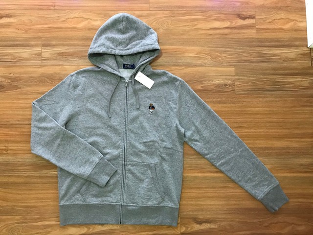 ralph lauren teddy bear hoodie grey