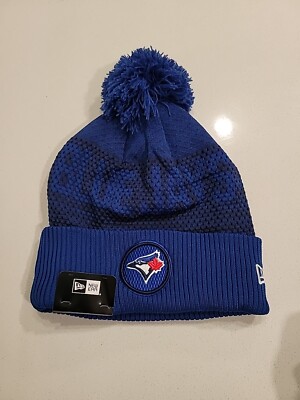 Toronto Blue Jays New Era Authentic Collection Cuffed Knit Blue Beanie Hat Pom