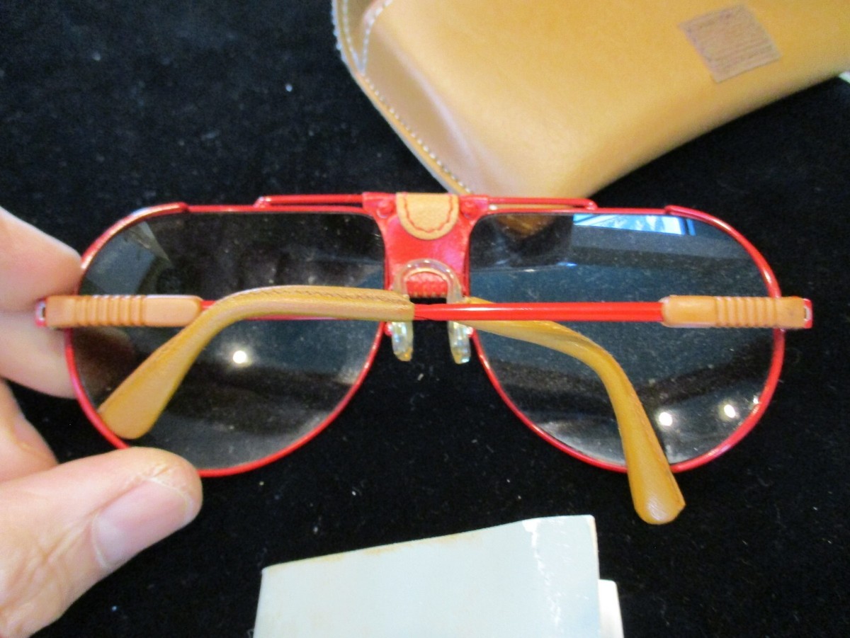 Vintage 80's Polarized Swiss Army Sunglasses Aviator 4000 Red W