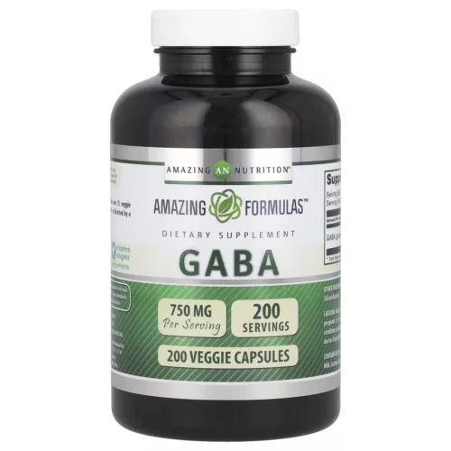 GABA, 750 mg, 200 Veggie Capsules