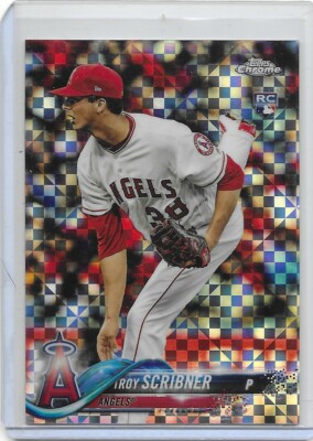 2018 Topps Chrome X-Fractors #164 Troy Scribner Rookie Card Los Angeles Angels