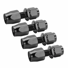 4PCS  X Straight Swivel Hose End Fitting Adaptor AN8 8AN For Oil Fuel Line Black