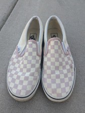 Pink and white checkered vans Sz M8/W9.5