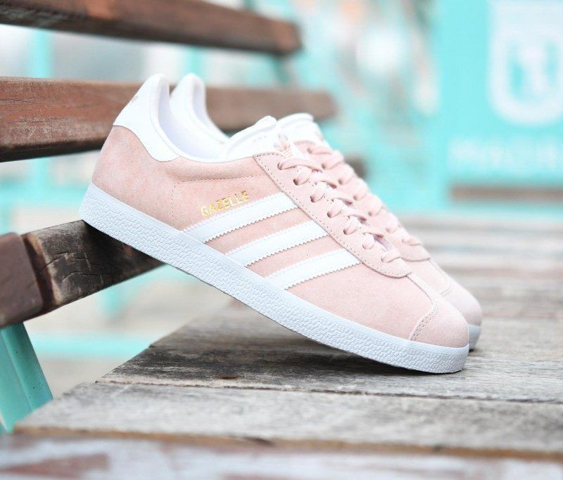 Adidas Gazelle Salmon Light Pink White GOLD Trainers Shoes