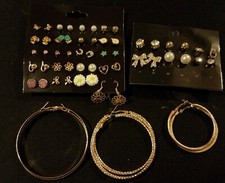 NEW 29 Pairs Assorted Multiple Stud Earrings Dangle Drop Hoop Stud Multi Pack
