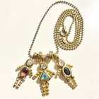 Vintage 2 Boys & 1 Girl Mother's Charm Necklace 17" Sterling Silver 925 Chain