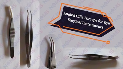 1 Pcs SS Angled Cilia Forceps For Eye Reusable Ophthalmic Surgical Instruments
