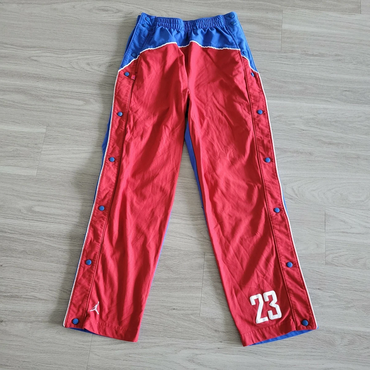 Vintage Michael Jordan Men s Tear Away Basketball Pants 23 USA Black Red Size M