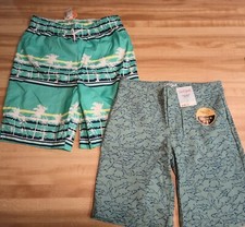Lot Of 2 New NWT Boys Swim Trunks Shorts Size XL The Children's Place Cat  Jack