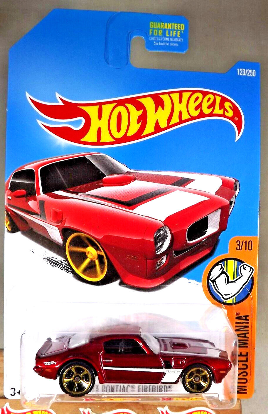 2016 Hot Wheels Kmart #123 Muscle Mania 3/10 '73 PONTIAC FIREBIRD Red w/Gold MC5