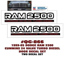 Qg-866 1999 2000 2001 2002 2004 2005 Ram 2500 Cummins 24v Turbo Diesel Decals