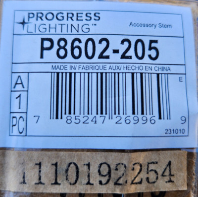 Progress Lighting Stem Extension Kit in A Soft Gold Finish, P8602-205