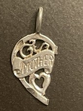 925 Silver Half Heart With Mother Charm .75  