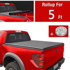Soft Roll Up Tonneau Cover For 2015-2021 Colorado GMC Canyon Crew Cab 5ft Bed