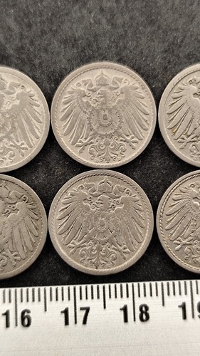 Set 6 Pieces 5 Pfennig 1890 a D G H J E F Germany - REF13554J - Picture 4 of 5