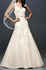 Cap Sleeve Mermaid Wedding Dress Size 8 Champagne Beads