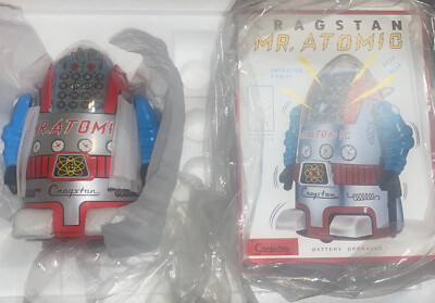 MTH Reproduction Tin Litho Cragstan Battery Operated Silver Mr. Atomic 169 / 500