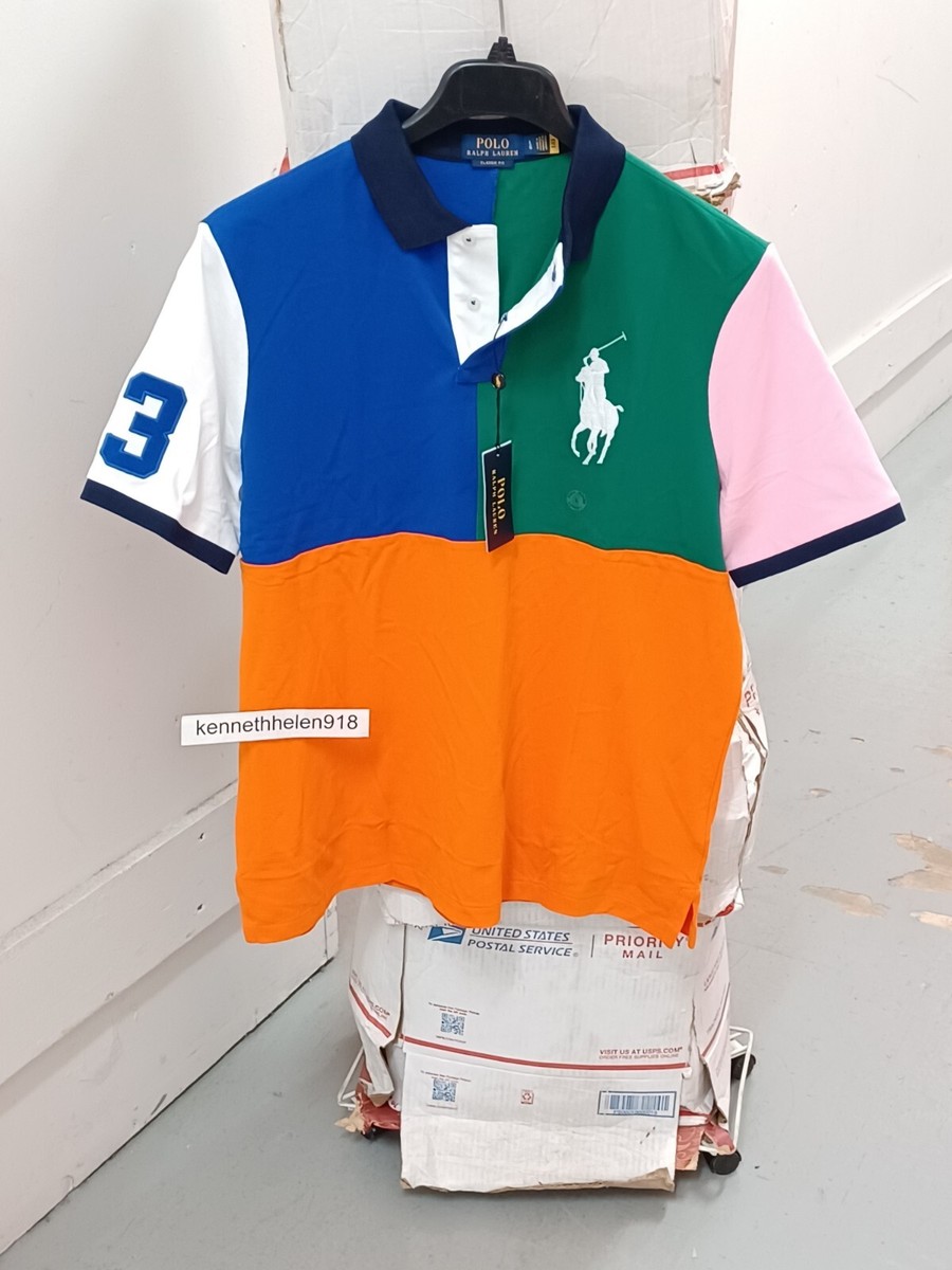 RALPH LAUREN big pony polo shirt ピチT Big Pony Logo Polo Ralph Lauren Shirt Orange Short Sleeve