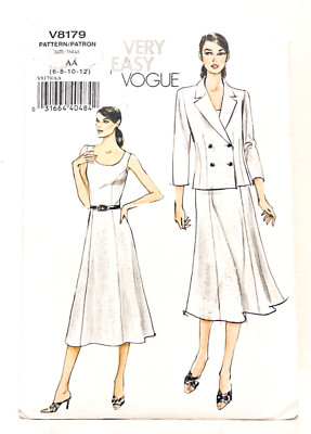 Very Easy VOGUE Patterns  - Dress & Jacket - Size AA 6-8-10-12  - No. V8179