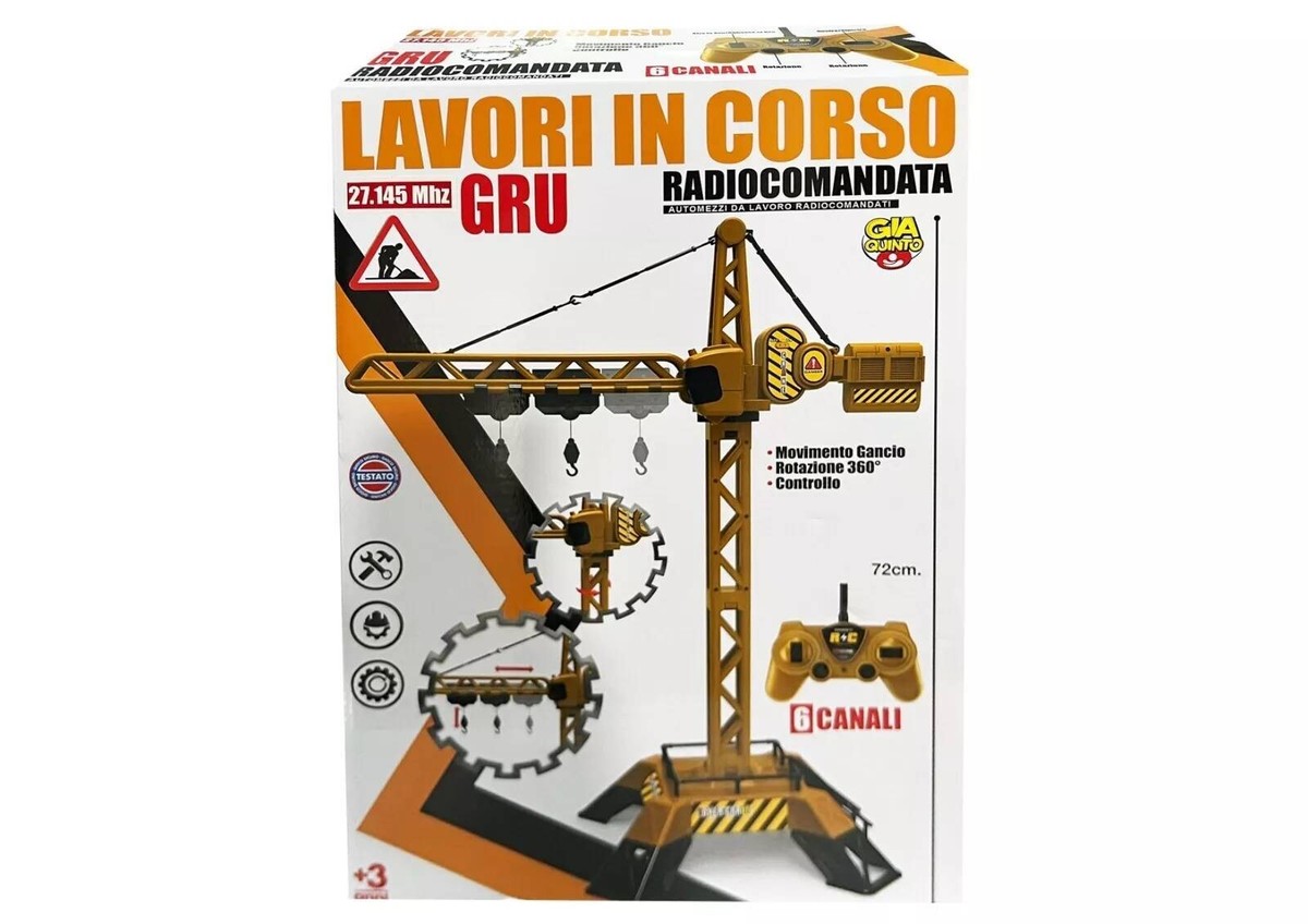 Giocattolo Lavori in Corso Gru Radiocomandata Altezza 72cm Per