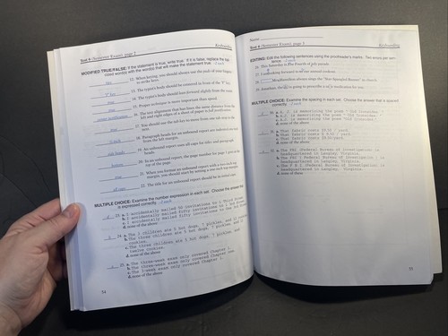 Abel’s Homeschool Keyboarding Document Processing Quiz/test TEACHER Key Book - Picture 4 of 5