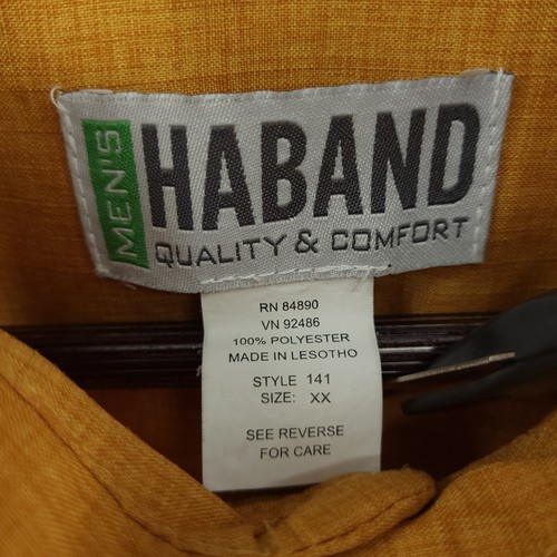 Haband Shirt Mens 2XL Yellow Button Up Short Sleeve Pockets Casual Oversized - Picture 5 of 10