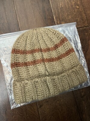Supreme FW24 Brushed Stripe Mohair Embroidered Beanie Brown One