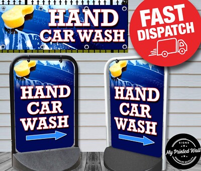 Hand Autowäsche Pflaster Schild Outdoor Street Shop Eco Swinger, PVC Banner