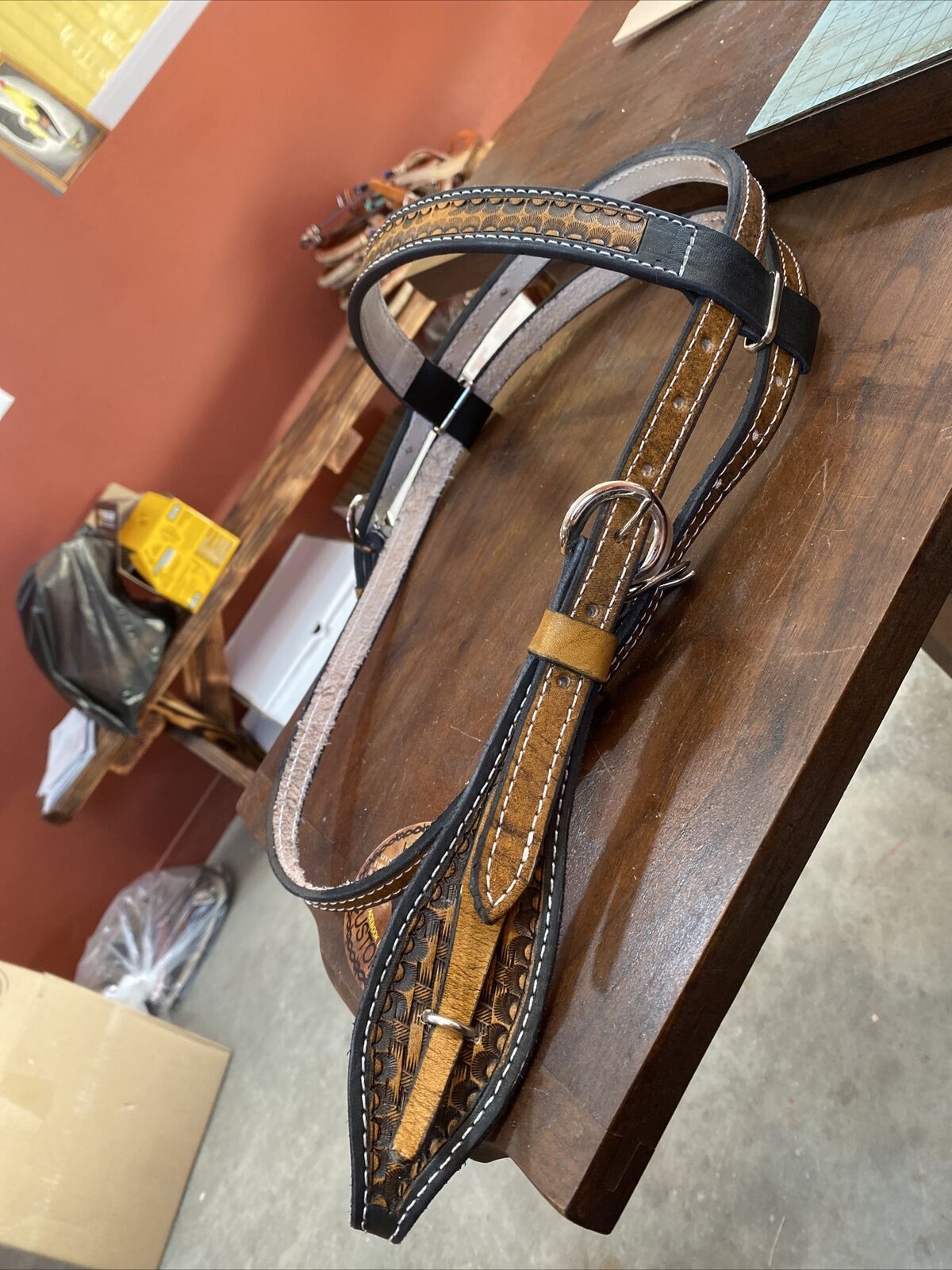 Custom Outlet ☆ Free Shipping Leather Quik attach 2021 Horse heavy Head Stall duty
