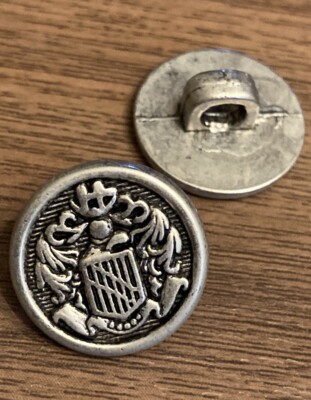 Schaftknöpfe Metalloptik Militärstil matt nickelfarben 24 L / 15 mm 10 Stück