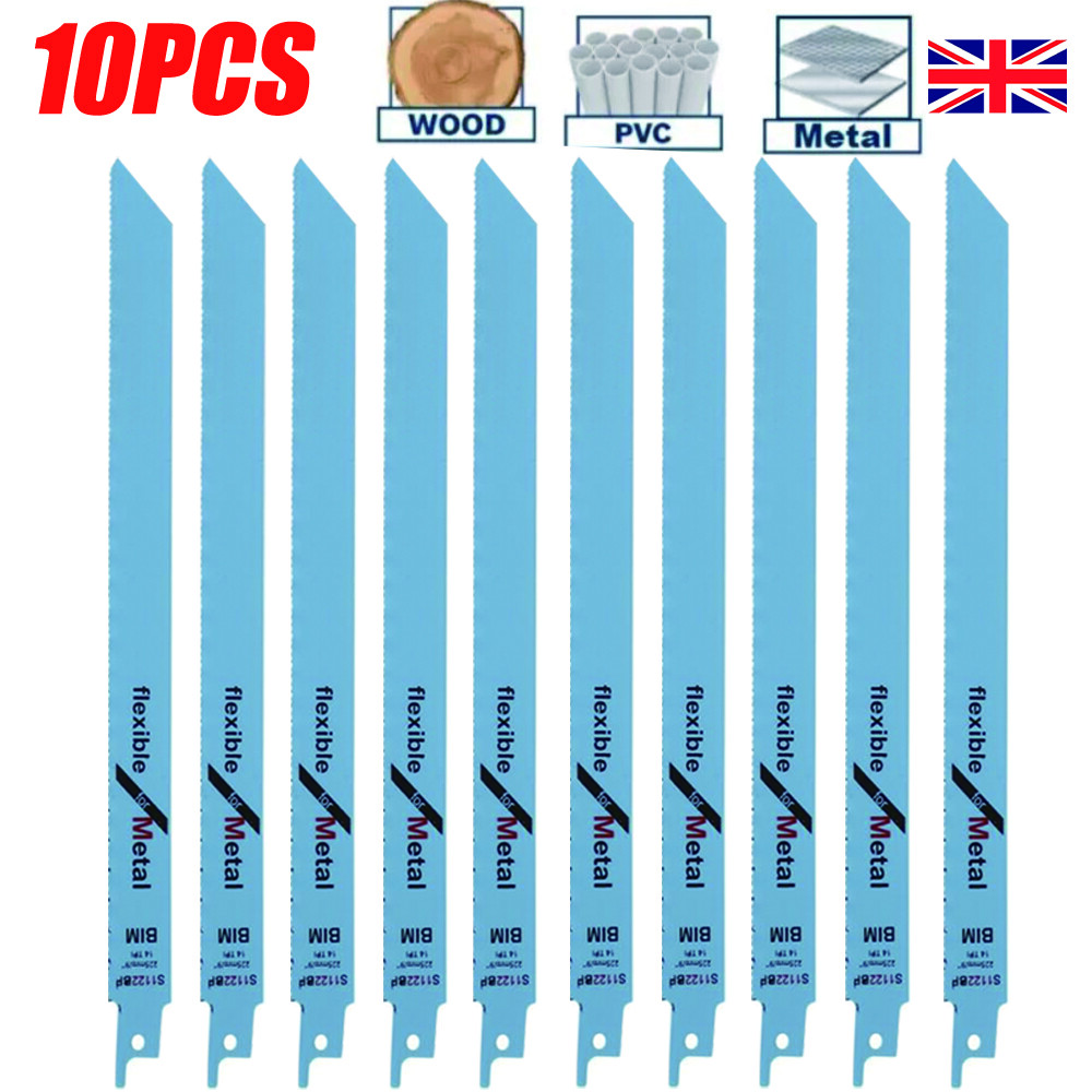 10Pcs Reciprocating Metal Sabre Saw Blades S1122EF For Bosch Makita 225